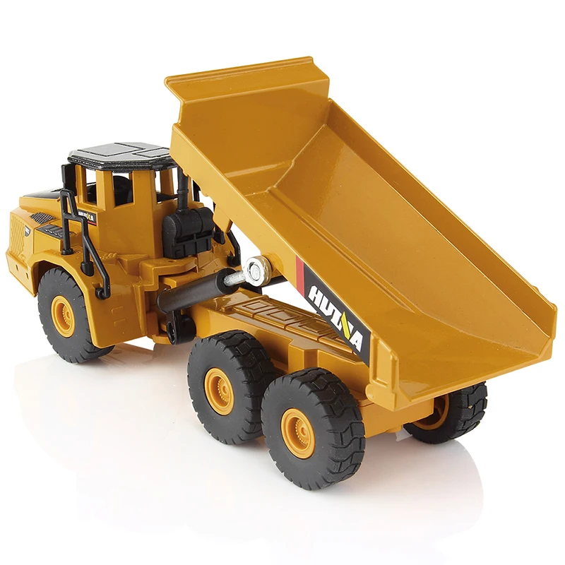 HUINA 7712 1:50 Scale Alloy Dumper Excavator Engineering Metal Diecast Truck Car Funny Toy for Boys Children Kid Birthday Gift