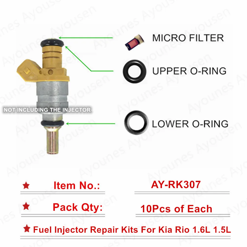 

10 компл./30 шт. ремонтный комплект топливной форсунки для Kia Rio 1.5L 1.6L, детали 0K30E13250 для AY-RK307
