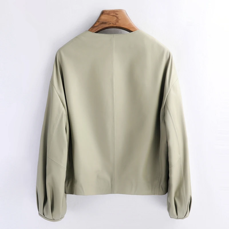 Pudi-Blouson en cuir véritable de mouton pour femme, vêtement féminin surdimensionné, collection printemps 2021, CT105