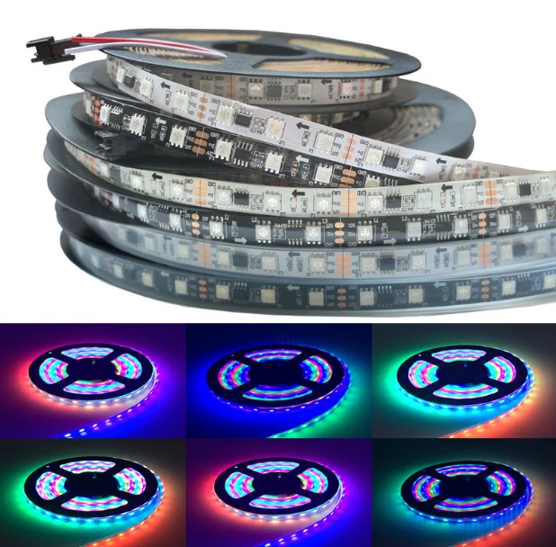 DC12V 5M WS2811 LED pixel strip light Rgb Full color 5050 Led strip ribbon flexible Addressable Digital LED tape 1 Ic Control 3