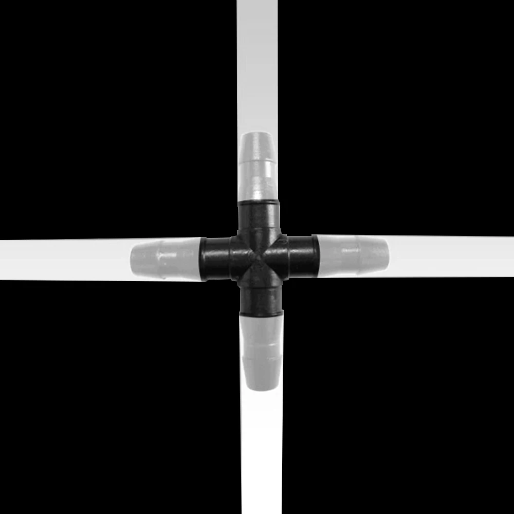 

30PCS 1/4'' Cross Connecter for 4/7mm Micro Tubing Hose 4 Ways Barbed Adapter Drip Irrigation Cross Joint Connectors