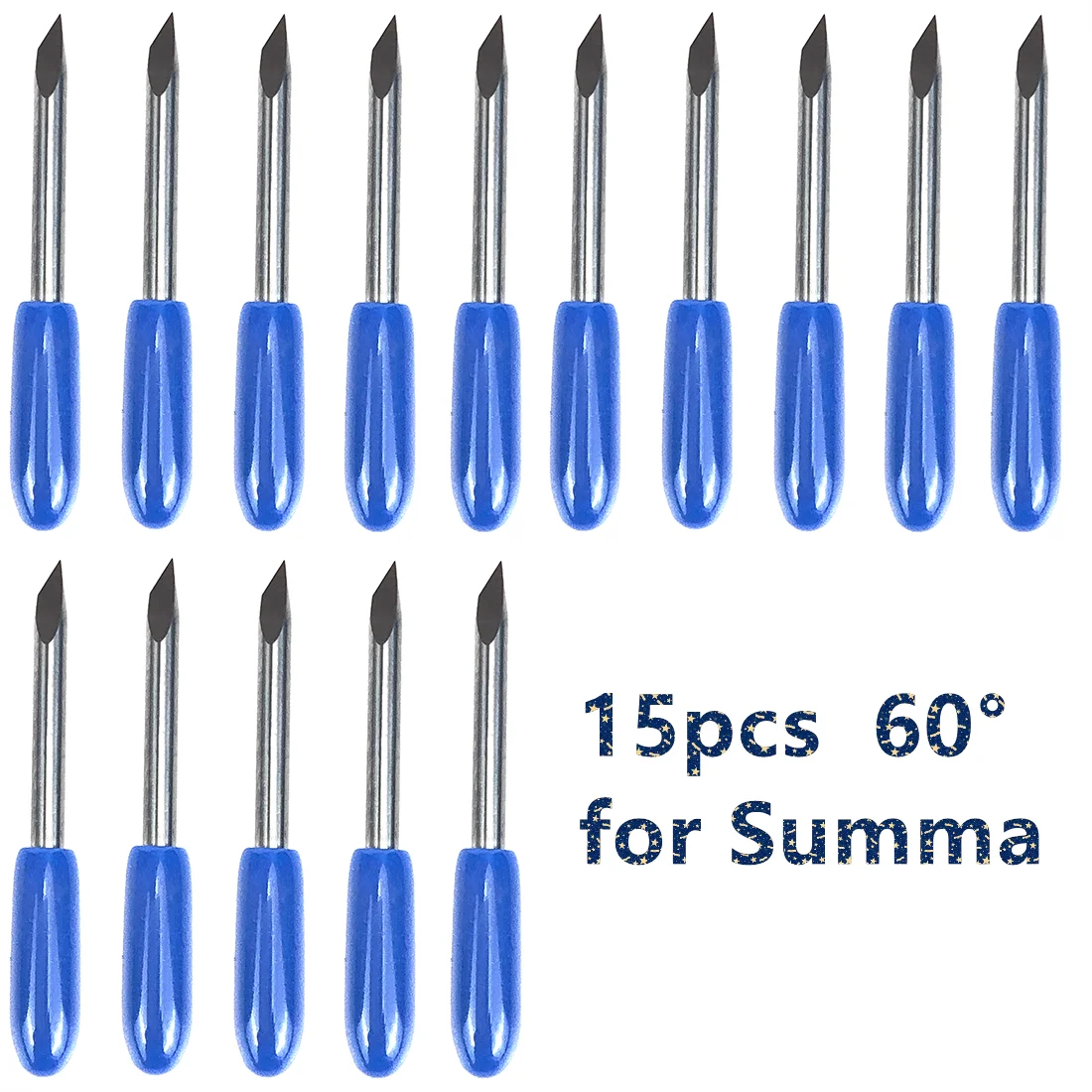 

60 Degree 15pcs Summa Plotter Vinyl Cutter Knife Blades for Summa Cutting Milling Carving Tool Wear High Quality