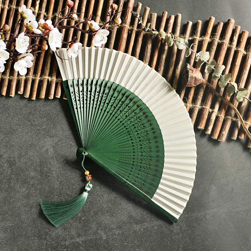 Chinese Folding Fan Classical Elegants Dance Hanfu Ventilatore Opening and Closing Smoothly Hand Fans Birthday Gift Photo Props