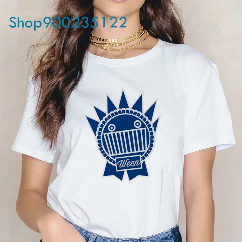 Ween Pabst Blue Ribbon Women T-shirt Printed Shirt Casual Graphic Tees Tops Fashion Women Clothes Summer 2021 Tshirt Femme