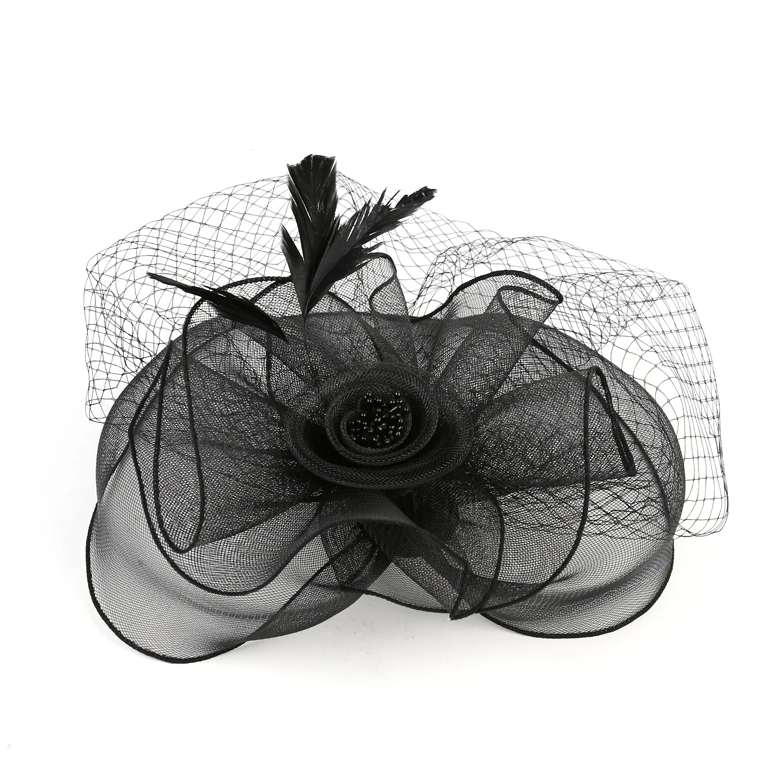 Fascinators Hat for Women Tea Party Headband Kentucky Derby Wedding Cocktail Flower Mesh Feathers Hair Clip