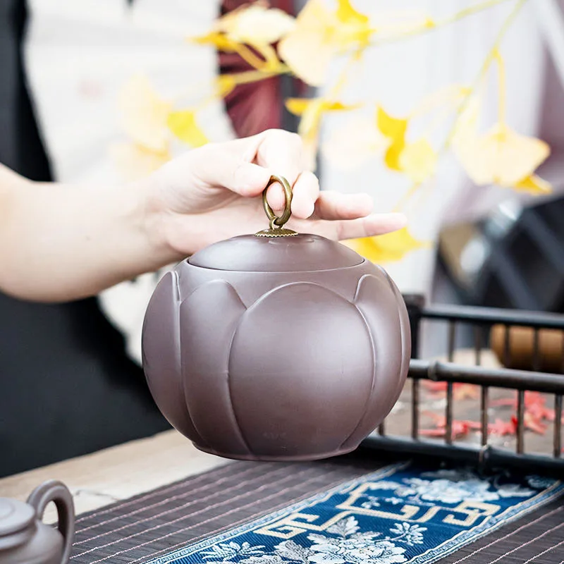 

Raw Ore Purple Sand Tea Can Sealed Storage Tank Moisture-proof Tea Caddy Tea Set Accessories Snack Miscellaneous Storage Tank