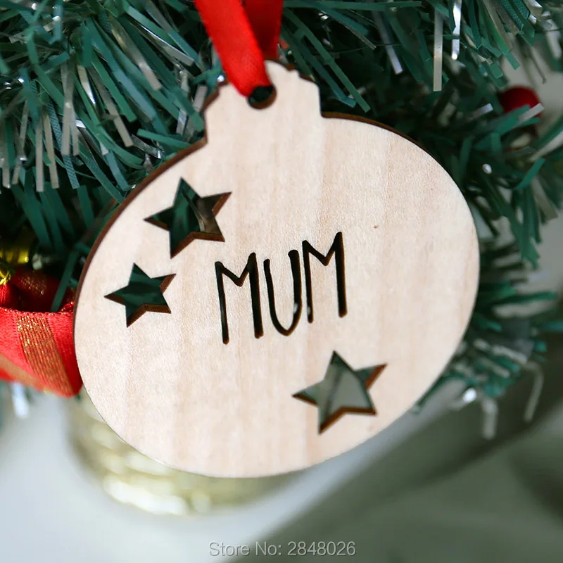 Personalized wooden Mum Name Bauble Ornament,Christmas gift,Christmas Tree Ornaments ,Mothers day ornaments