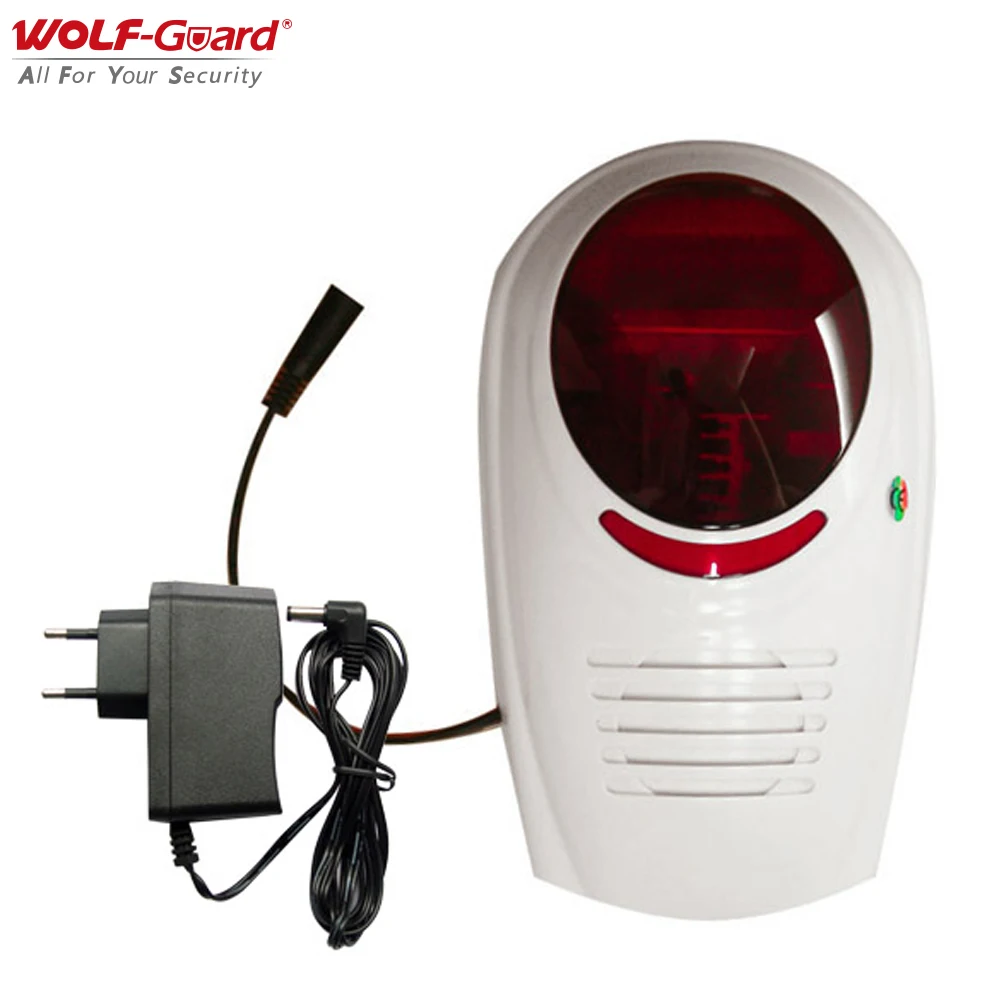 Wolf-Guard 433MHz ไร้สายเสียงกระพริบไซเรน 110dB ในร่มกลางแจ้งกันน้ําสําหรับ GSM WiFi Home Security ระบบกันขโมย