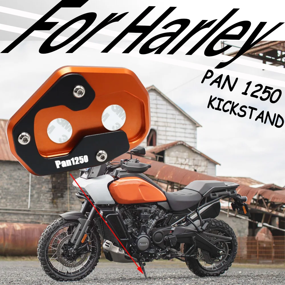 

Motorcycle Kickstand Extension Plate Foot Side Stand Enlarge Pad For Harley PAN America 1250 2021-Up