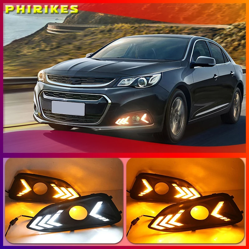 

2PCS DRL with turn signal Daytime Running Light fog lamp Daylight car styling For Chevrolet Chevy Malibu 2016-2018