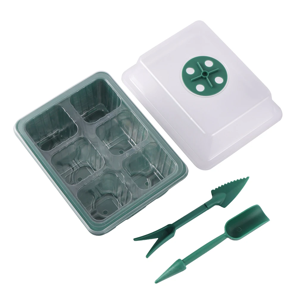 

6/12 Cell Seedling Starter Nursery Box Gardening Transplanting Fork Shovel Plant Succulent Propagation Cultivation Planter 5 Set