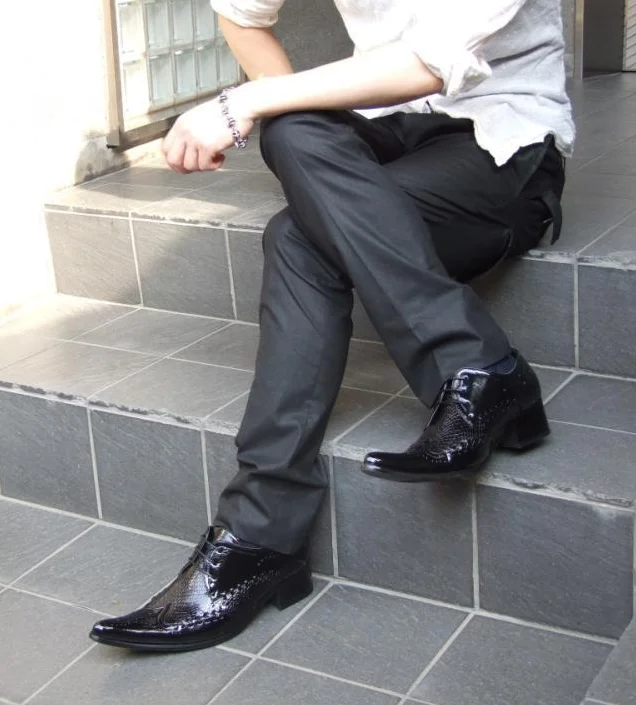 Genuine Leather Oxford Shoes Men Brogues Shoes Lace-Up White Bullock Business Wedding Dress Shoes Male Formal Shoes