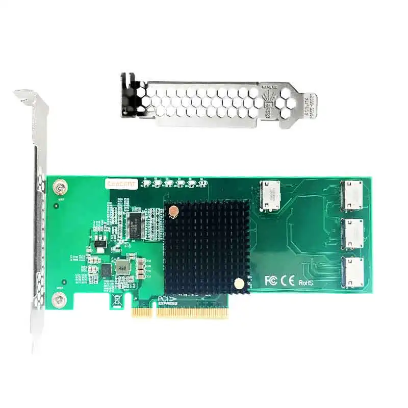 Ceacent NVMe Bộ Điều Khiển SSD Nâng 12Gbs ANOL4PE08 Oculink Cổng Kết Nối 4 Cổng PCIe X8 Oculink Để SFF8639