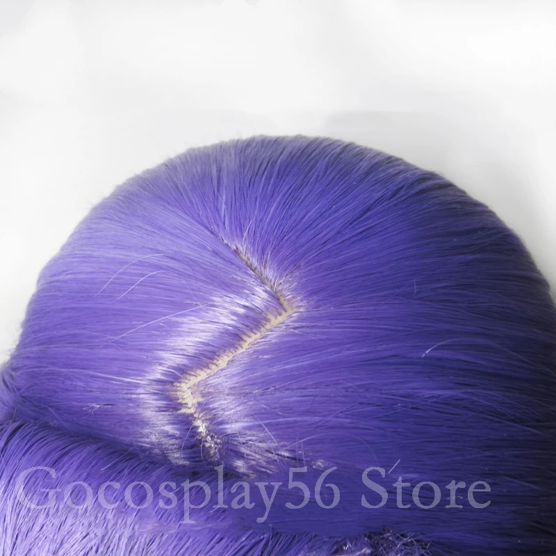 Aceto Doppio parrucca Cosplay capelli rosa viola intrecciato parrucca sintetica Halloween gioco di ruolo Doppio Cosplay