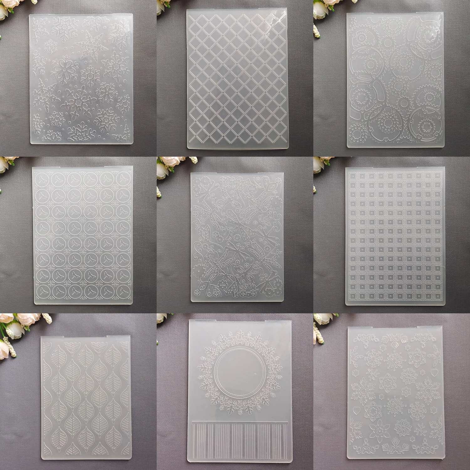 24 Models NEW Birthday/Love Embossing Folder Transparent Embossing Plastic Plates Design For DIY Paper Cutting Dies Scrapbooking