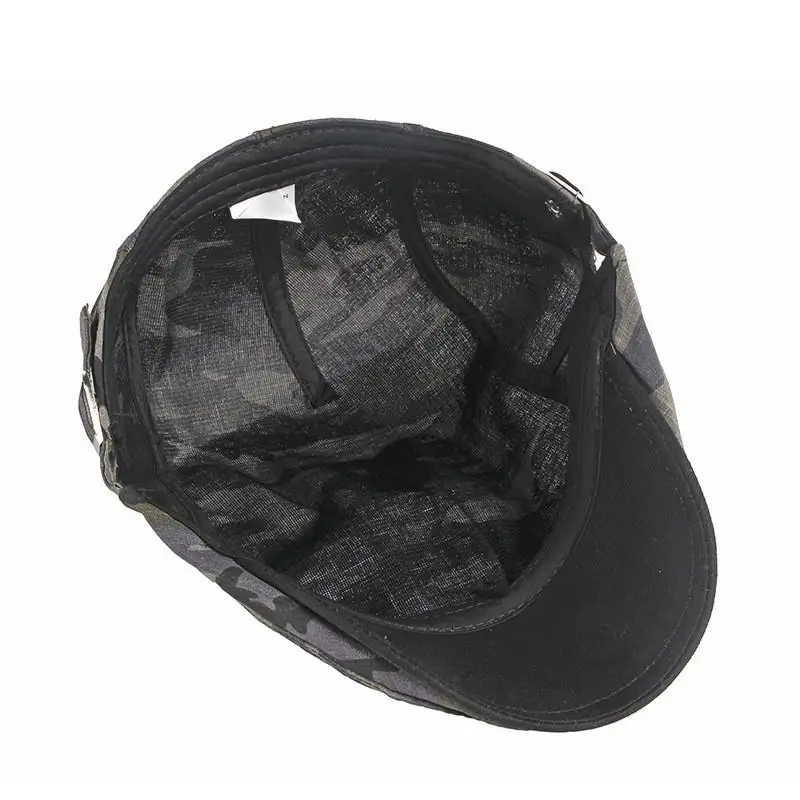 Ldslyjr 2021 Cotton Spring Summer Camouflage Print Newsboy Caps Flat Peaked Cap Men and Women Painter Beret Hats 39