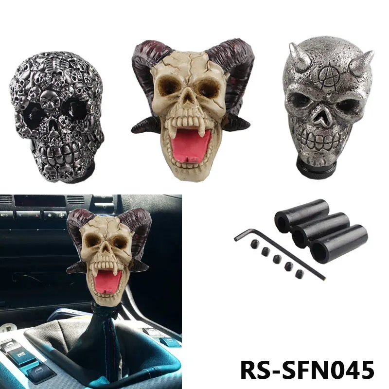 

Gear Shift Knob Skull Head Universal Car Truck Manual Stick Gear Shift Knob Lever Shifter Resin Shift knob Lever Stick SFN045