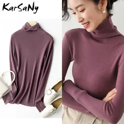 Women's Winter Turtleneck Sweaters And Pullovers Warm Thin Stretch Sweater Women Winter Knitted Top Autumn Woman Sweaters Jumper