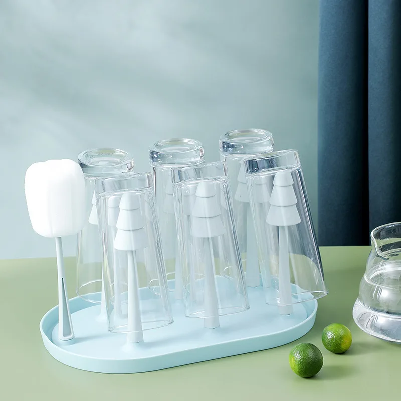 Youpin ถ้วยแก้วผู้ถือท่อระบายน้ำถ้วยผู้ถือแห้งถ้วยครัวชั้นวางแก้วถ้วยชาถ้วยพลาสติกชั้นวางถ้วยน้ำแขวน