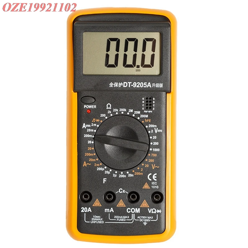 1PC Digital Multimeter , Electronic Ammeter Multimeters with Diode and Test Tester DT9205A(Battery not included)