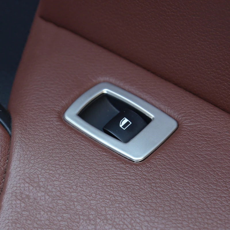 باب السيارة مسند الذراع زخارف اللوحات الشارات لسيارات BMW X5 E70 X6 E71 2008-2014 LHD زجاج النافذة المقاوم للصدأ رفع أزرار الكسوة