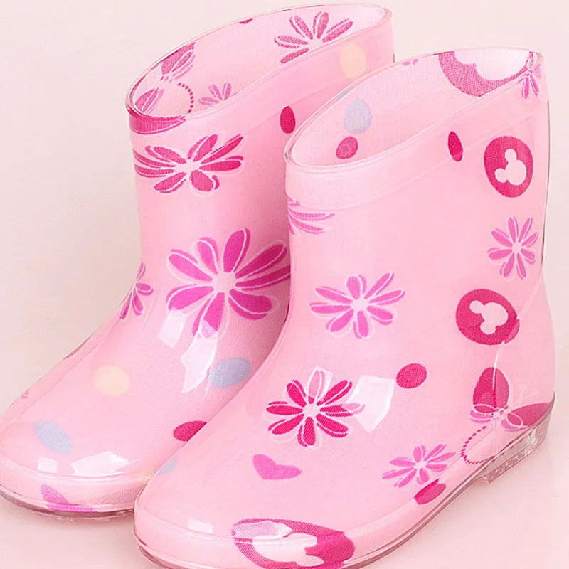 Zapatos de agua para niños y niñas, Botas de lluvia impermeables, clásicas, de PVC, con dibujos animados, CSH1209