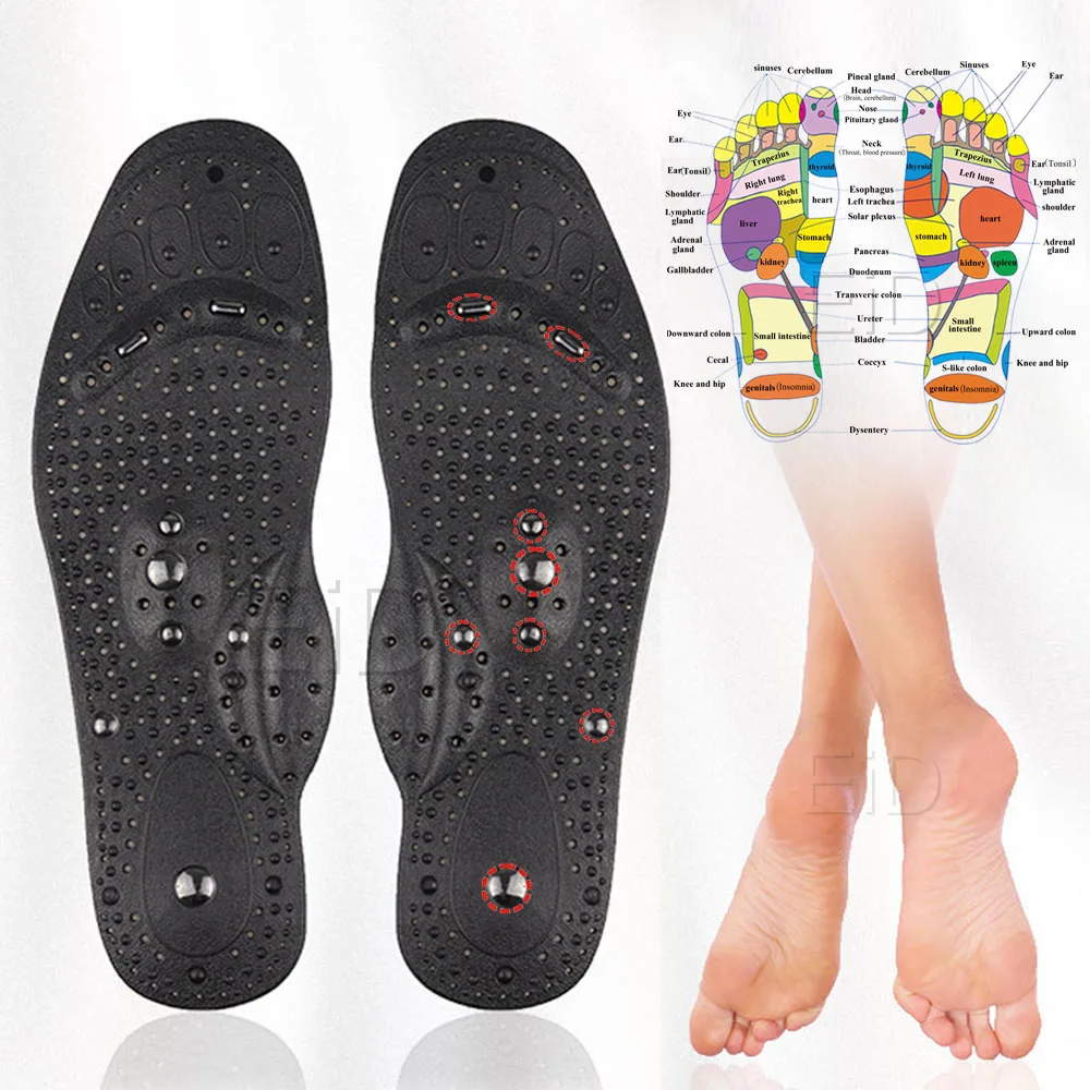EiD Best 16-68pcs Magnet Magnetic Massage Insoles Foot Acupressure Shoe Pads Therapy Slimming Insoles for Weight Loss man women