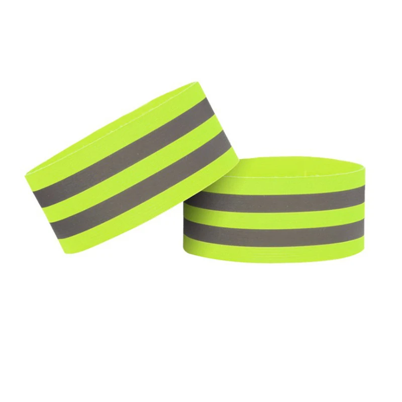 2pcs Reflective Bands Elasticated Armband Wristband Ankle Leg Straps Safety Reflector Tape Straps for Night Walking Biking