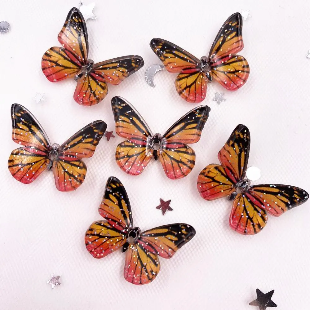 12PCS Colorful 3D wheel Big Butterflies Rhinestone Appliques Scrapbook DIY Wedding 1 Hole  Accessories Ornaments SJ14