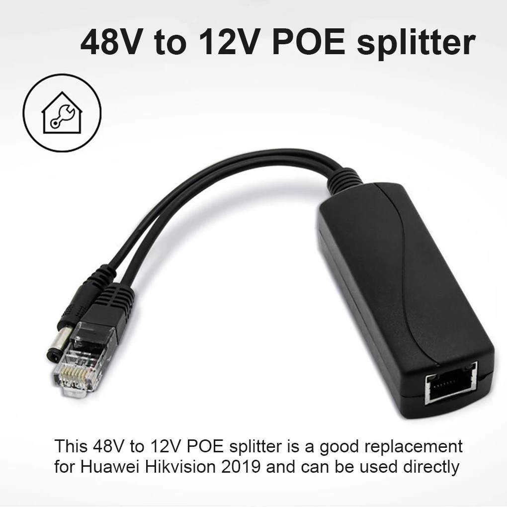 48V To 12V POE Connectors Adapter Cable Splitter Injector Power Supply for Huawei for Hikvision