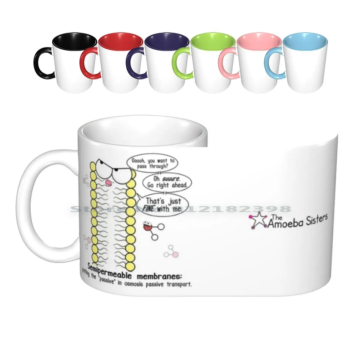 Passive Aggressive Cell Membrane Ceramic Mugs Coffee Cups Milk Tea Mug Biology Science Microbiology Cells Membrane Osmosis