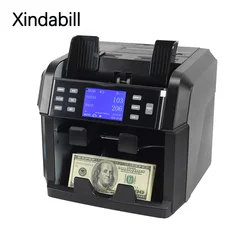 Xindabill 2 CIS Detector de dinero falso, máquina de Conteo con impresora para detección de billetes de banco, contador de billetes USD/PUR/EURO