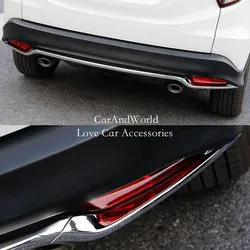 ABS Chrome Rear Door Bumper Cover Tailgate Trunk Fog Light Strip Trim For Honda HRV HR-V Vezel 2014-2022 Car Garnish Accessories