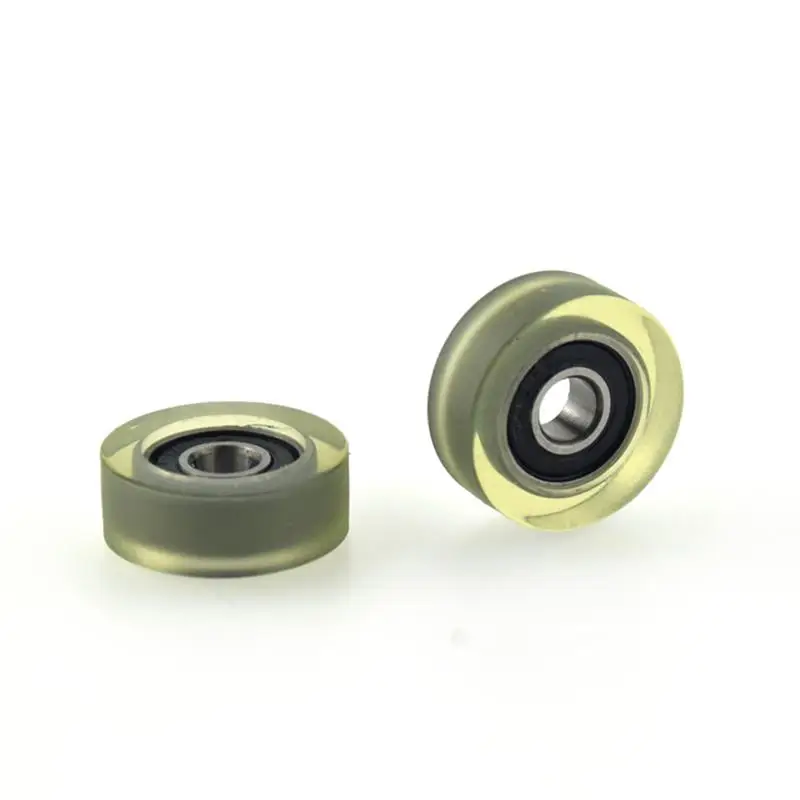 10pcs/50pcs 5*19*7mm polyurethane PU 605-2RS drawer showcase low noise roller bearing high precision friction pulley 5x19x7