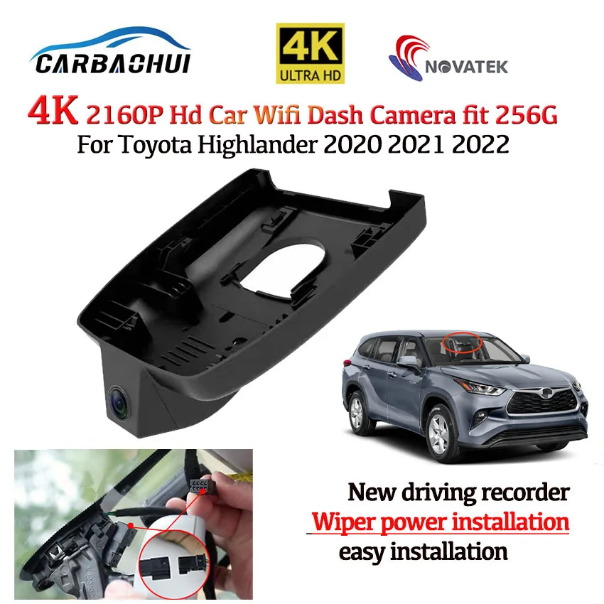 

HD 4K 2160P Easy to install car DVR driving recorder Video Camera For Toyota Highlander 2018 2019 2020 2021 2022 2023