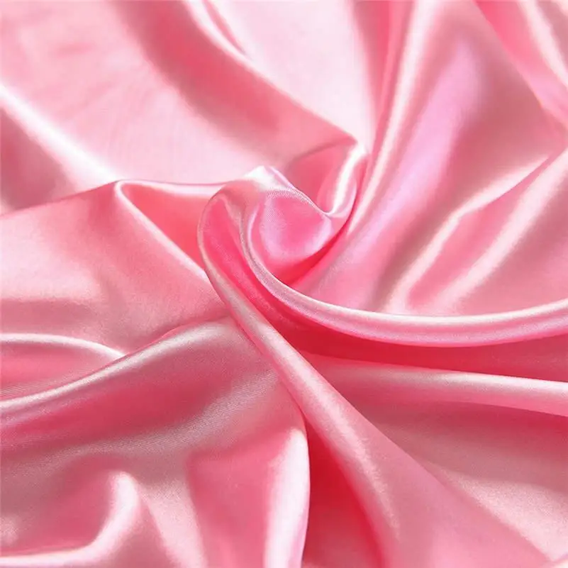 45  Home Textile Satin Silky Fitted Sheet Solid Color 19mm Seamless Solid Color Queen Size Bed Sheet 16 Color Avaliable