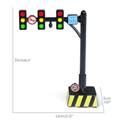 Kids Traffic Light ToyTraffic Signal Light Model Toys Early Education Playset for Kids Toddler with 19 Pcs Road Failures