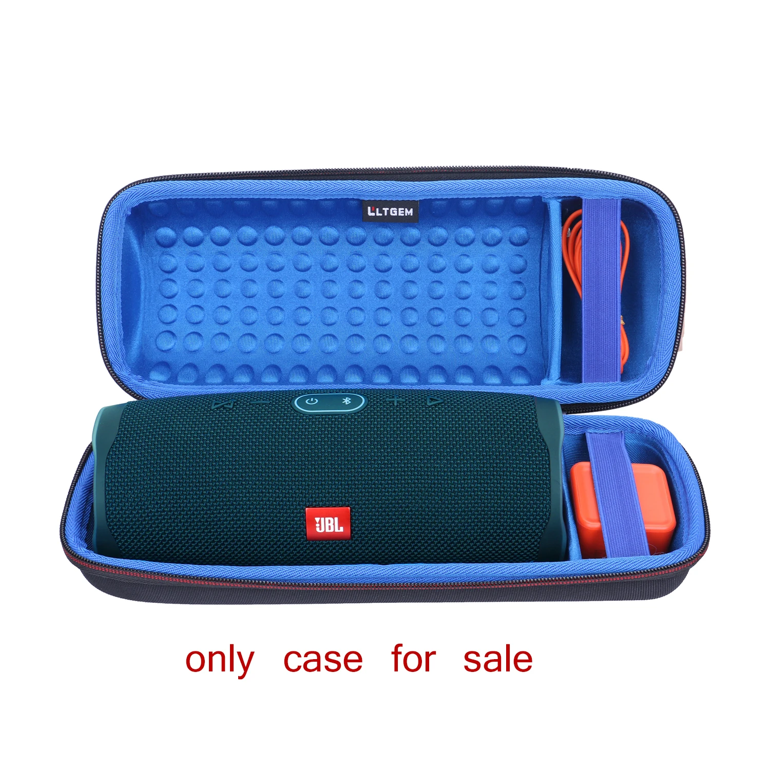 LTGEM Hard Travel Case for JBL Charge 4 Portable Waterproof Wireless Bluetooth Speaker - Black. Fits USB Cable and Charger