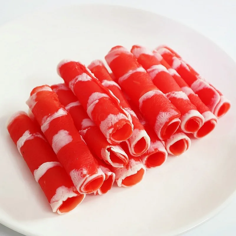 Simulation Food Beef Roll Snowflake Beef Slice Food Model Hot Pot Shop Material Display Props Window Decoration 2021