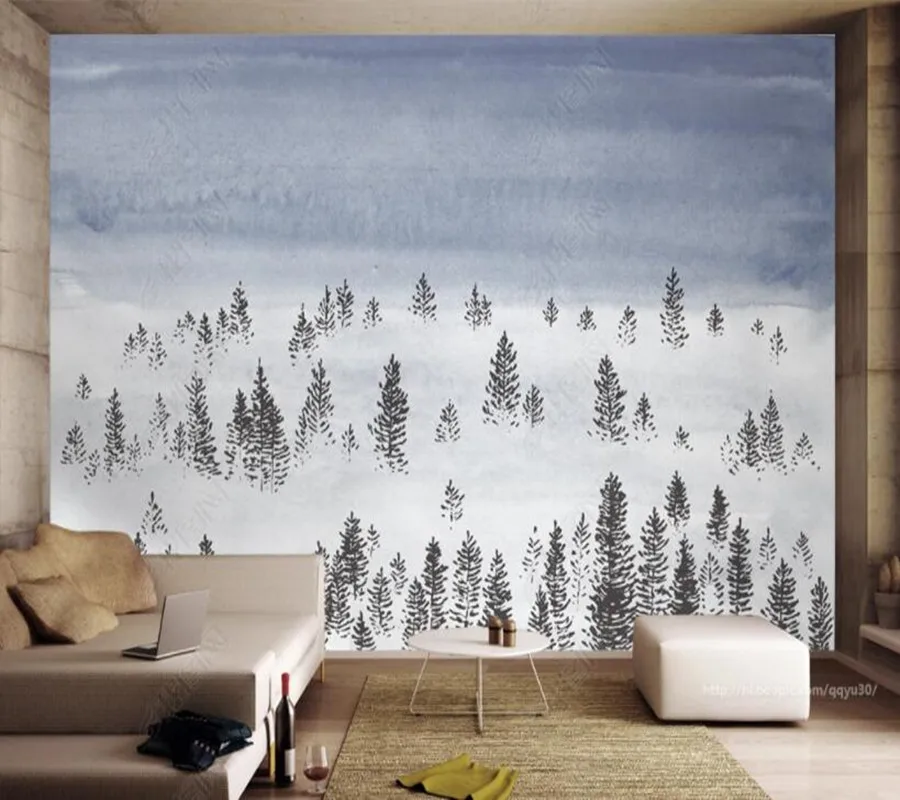 Papel de parede cloud forest modern simplicity landscape 3d wallpaper mural,iving room tv wall bedroom wall papers home decor