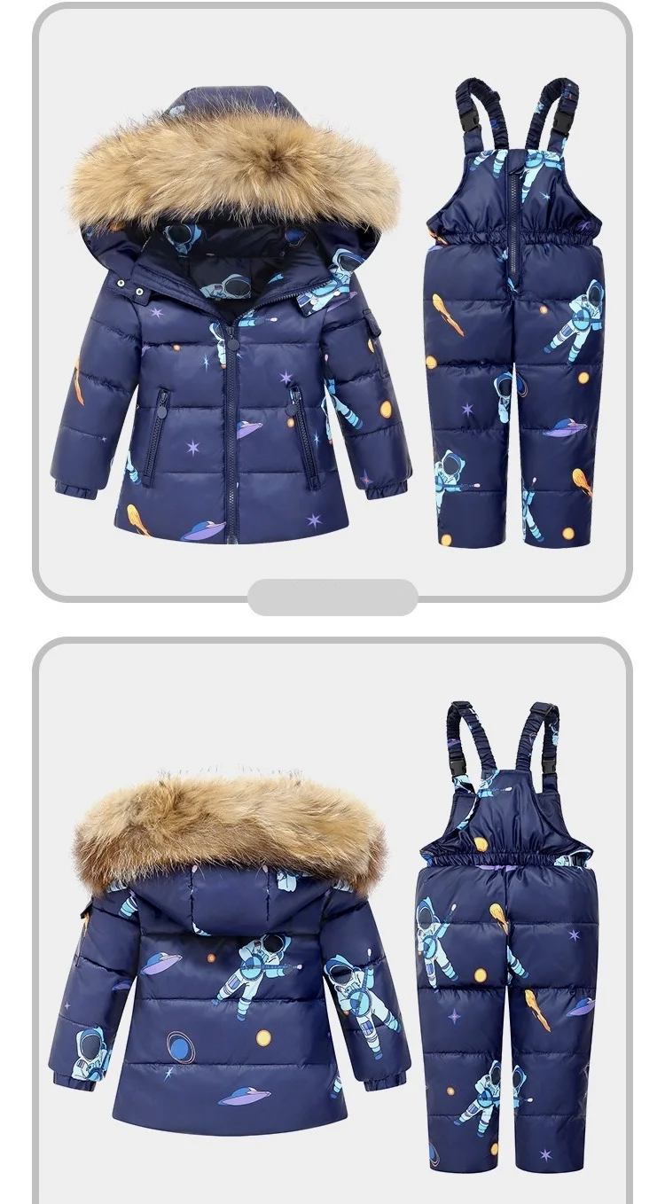 Kid Girls Snowsuits 2-7Y Down Clothes Sets Thicken Winter Jackets for Children Baby Girls Jumpsuits OLOME Girls Winter Outwear