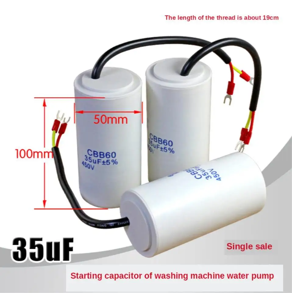 1 Chiếc 35Uf CBB60 CD60 450V Máy Giặt Bơm Tụ Điện Máy Giặt Tụ Điện