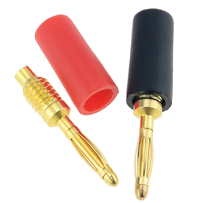 5PCS 2MM Mini Speaker Audio Banana Plug Gold Plated Plastic Shell Connector for Experimental Test Cord Head
