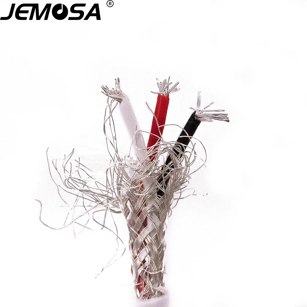 DIY HIFI 오디오 앰프용 PTFE 구리 와이어, 고온 은도금 구리 차폐 와이어, 3 코어 직경 4.5mm, 1m