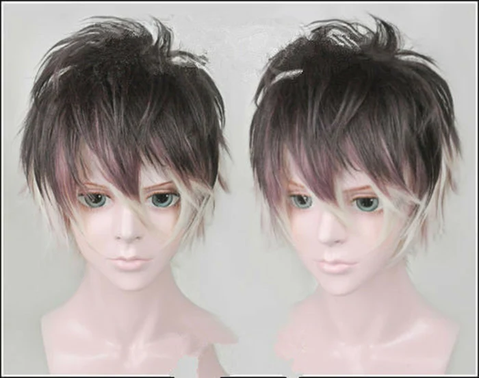 

Diabolik Lovers Cosplay Wig Mukami Ruki Short Ombre Cos Wigs Heat Resistant Synthetic Hair Wigs + Wig Cap