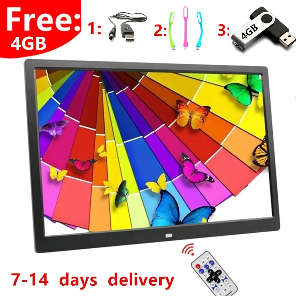 

Good gift new 15 Inch LED Backlight HD 1280*800 Full Function Digital Photo Frame Electronic Album digitale Picture Music Video