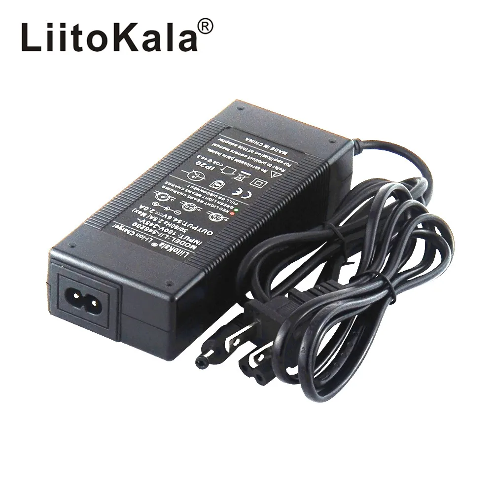 LiitoKala 13S 48V 2A Lithium-ion Battery Pack Charger 5.5*2.1mm Universal 54.6V AC DC Power Supply Adapter