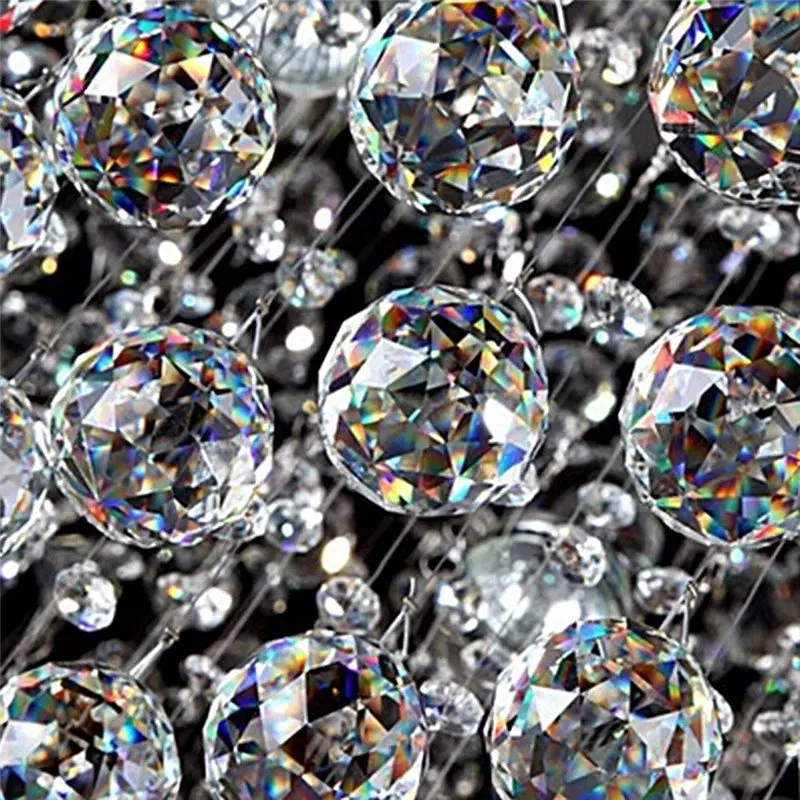 30mm/40mm Hanging Clear Crystal Lighting Ball Prisms DIY Curtain ChandelierDecor