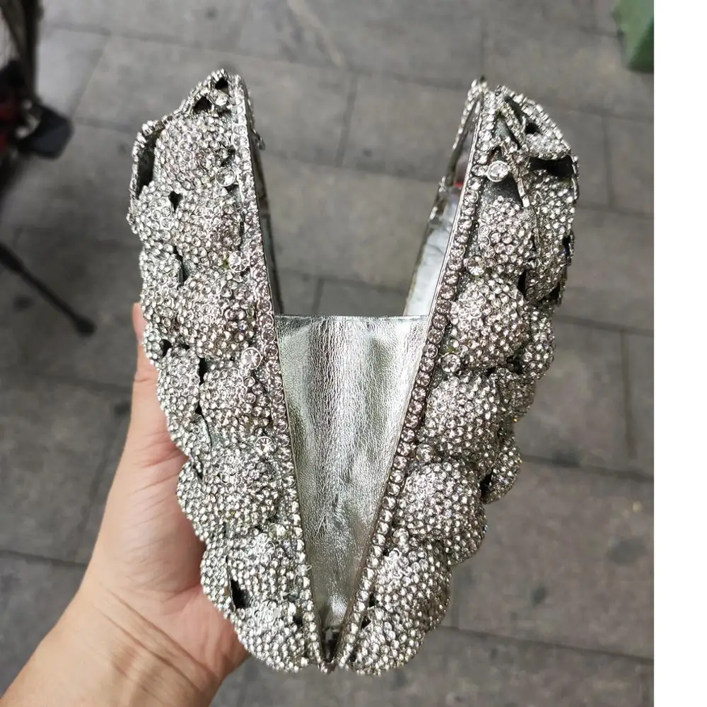 Purple Grape Luxury Crystal Bags Women Banquet Purse Ladies Evening Bags Diamond Clutch Bags Wristlets Handbags SM21