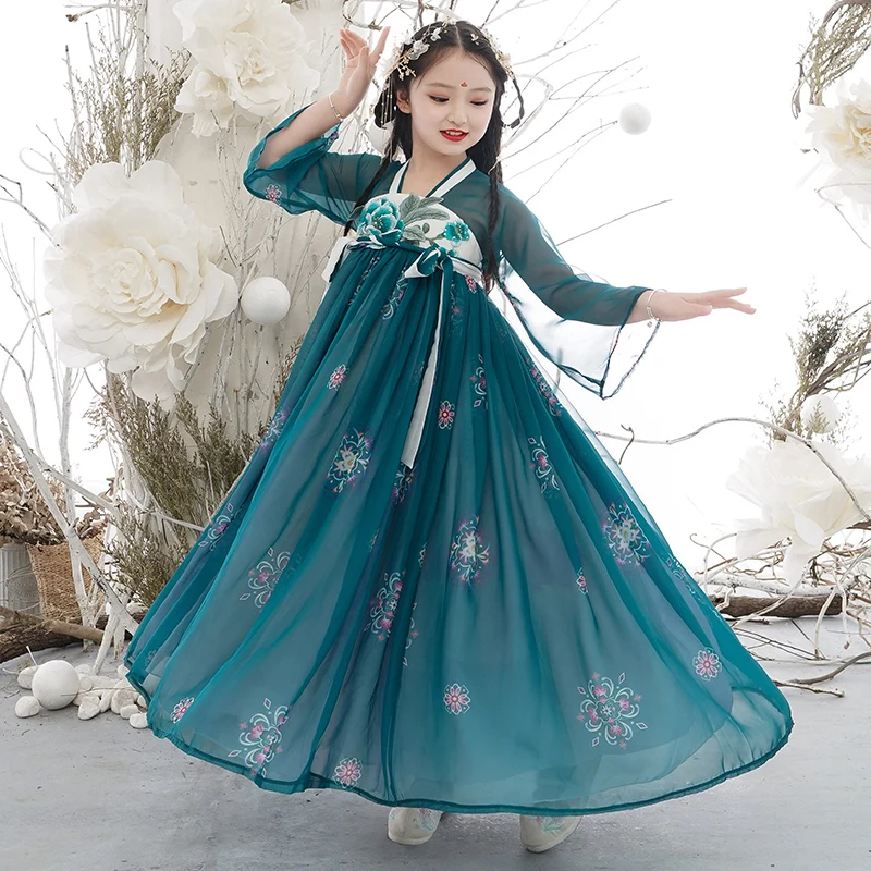 

Gilr Hanfu Chinese Traditional Ancient Perform Dress Oriental Princess Robe Kids Elegance Photography Dance Wear Cosplay